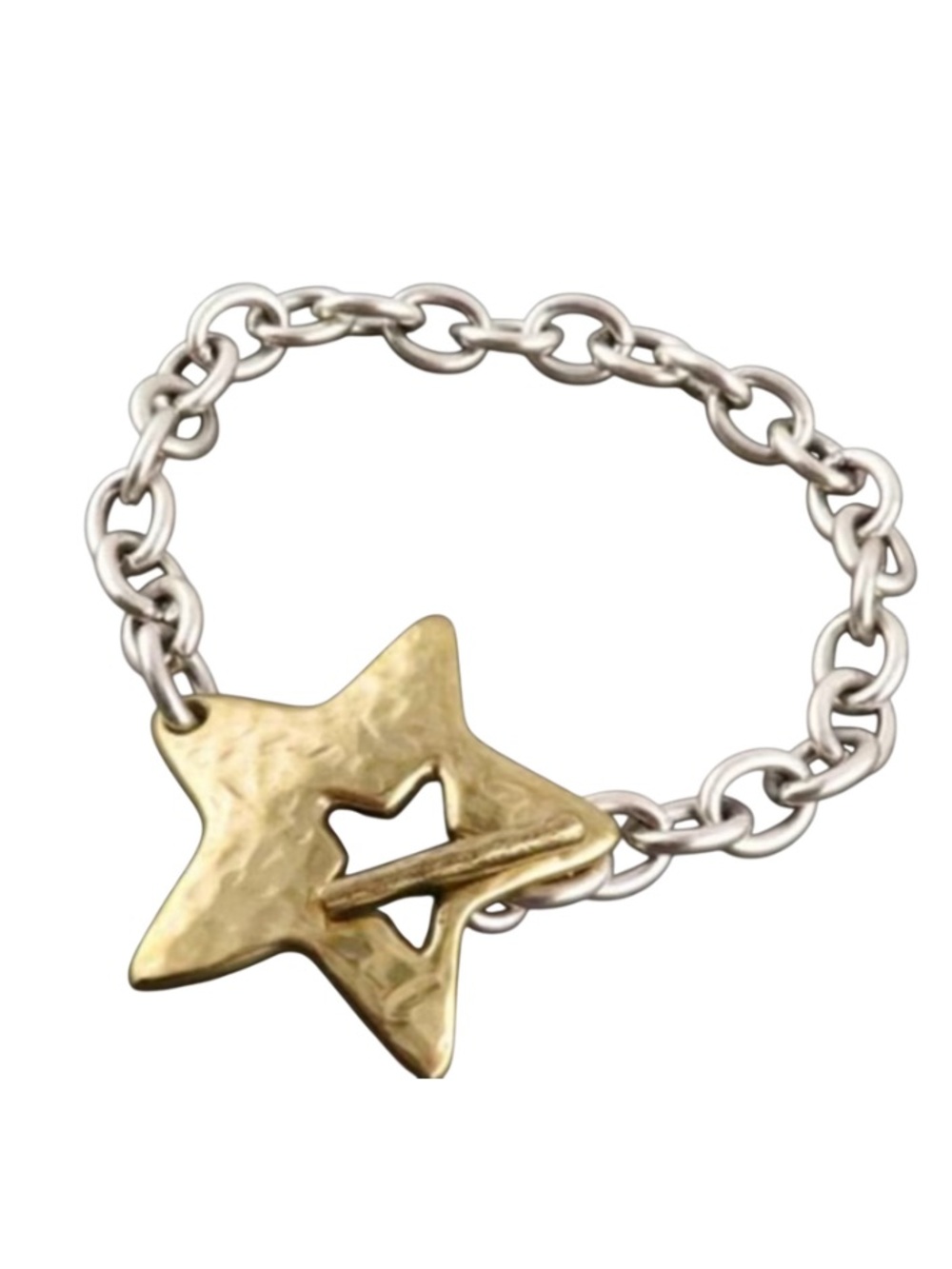 Gold and Silver Star Link Bracelet